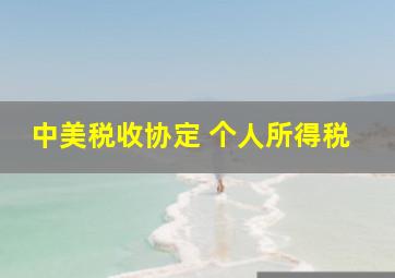 中美税收协定 个人所得税